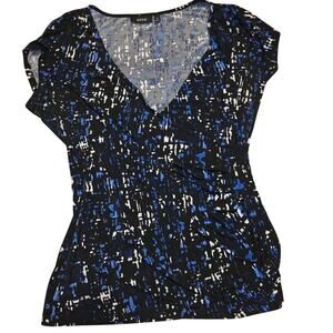 Vtg Y2K V-Neck Baby Doll Blouse Geometric Print Top Whimsy Goth Fairy Apt 9 M